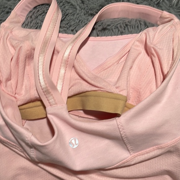 Lululemon Cross My Heart Tank Heathered P w/adjustable bra and reflective straps - Picture 8 of 12